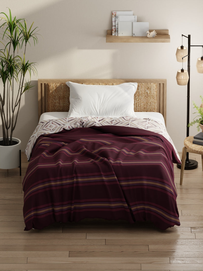 Super Soft Bamboo Micro Single Comforter For All Weather <small> (stripe-wine)</small>