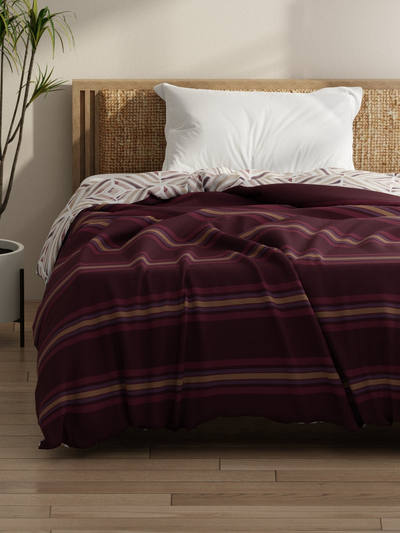 Super Soft Bamboo Micro Single Comforter For All Weather <small> (stripe-wine)</small>