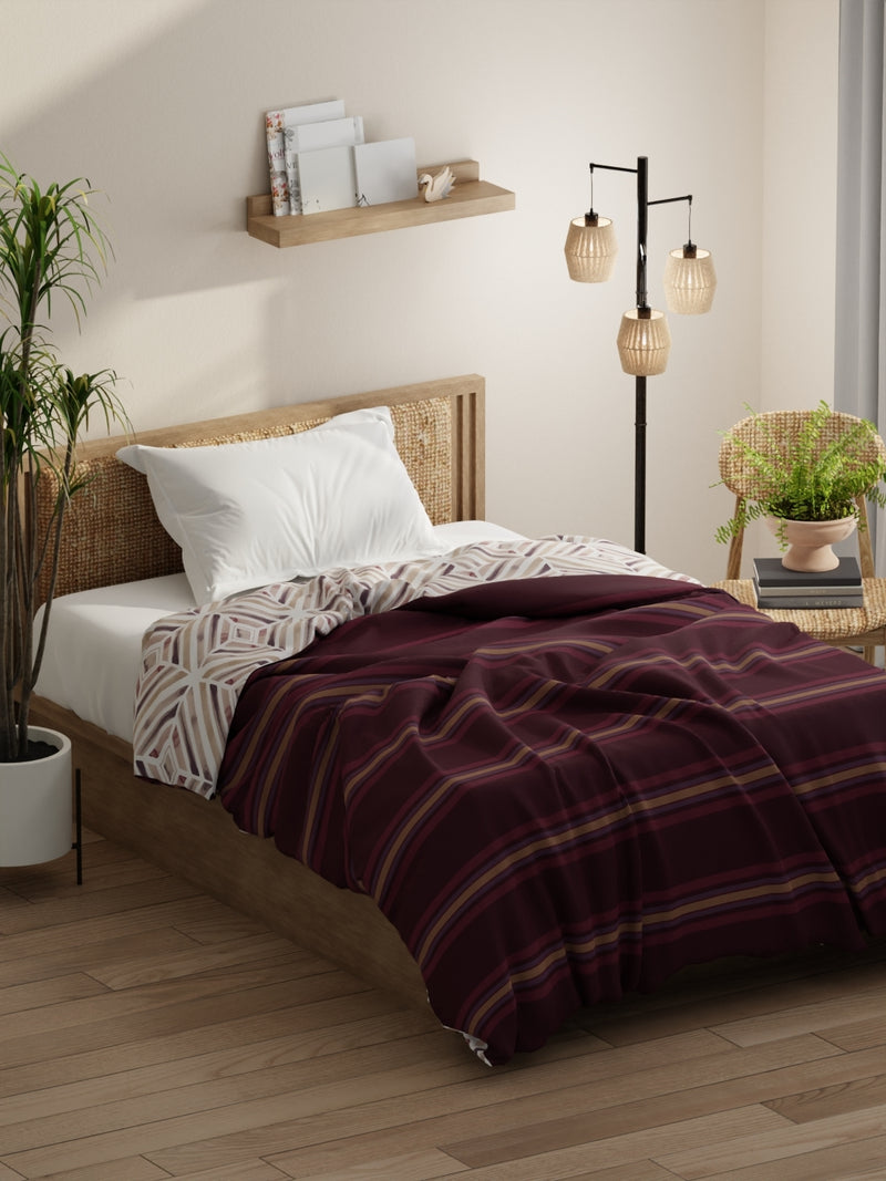 Super Soft Bamboo Micro Single Comforter For All Weather <small> (stripe-wine)</small>