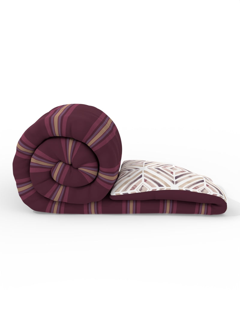 Super Soft Bamboo Micro Single Comforter For All Weather <small> (stripe-wine)</small>