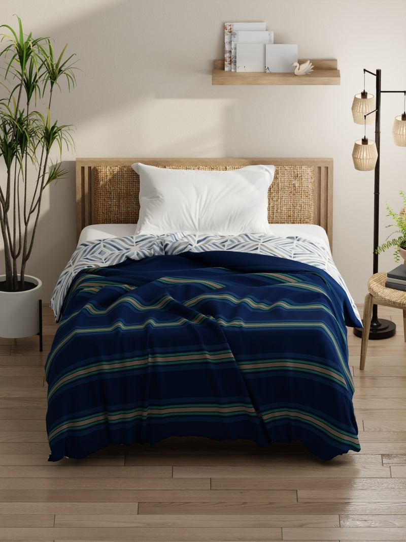Super Soft Bamboo Micro Single Comforter For All Weather <small> (stripe-dk.blue)</small>