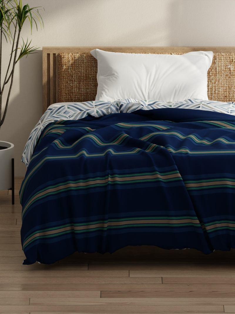 Super Soft Bamboo Micro Single Comforter For All Weather <small> (stripe-dk.blue)</small>
