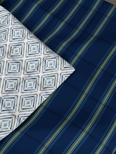 Super Soft Bamboo Micro Single Comforter For All Weather <small> (stripe-dk.blue)</small>