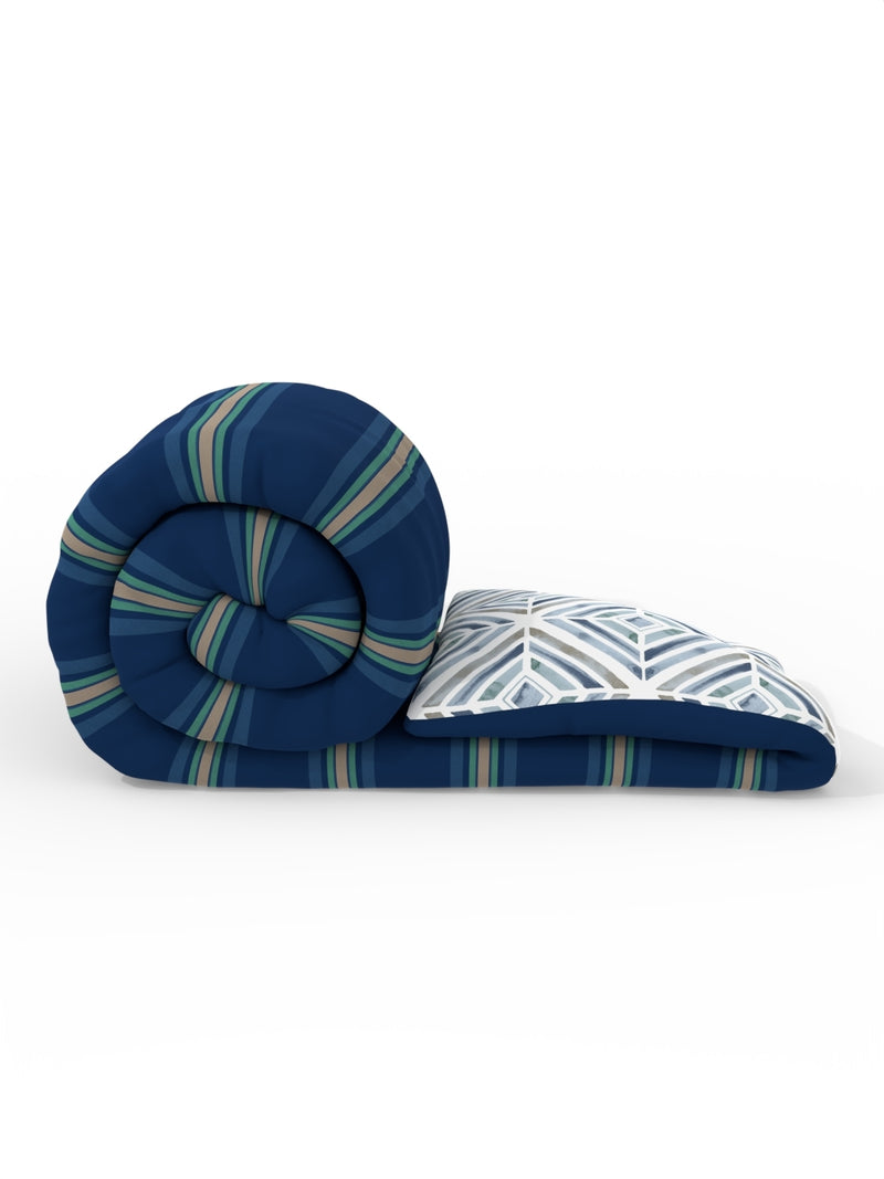 Super Soft Bamboo Micro Double Comforter For All Weather <small> (stripe-dk.blue)</small>