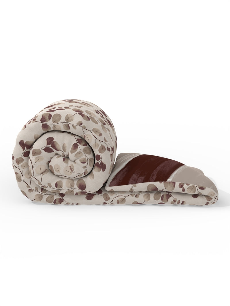 Super Soft Bamboo Micro Single Comforter For All Weather <small> (floral-brown)</small>