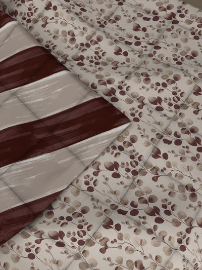 Super Soft Bamboo Micro Single Comforter For All Weather <small> (floral-brown)</small>