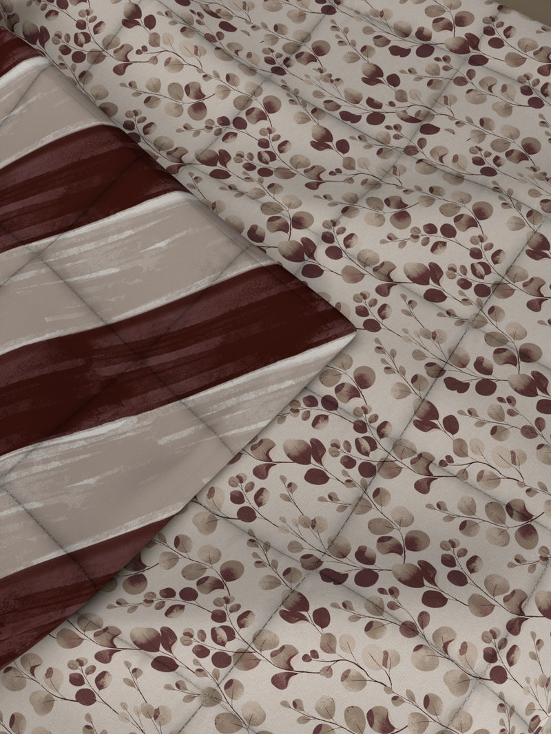 Super Soft Bamboo Micro Single Comforter For All Weather <small> (floral-brown)</small>