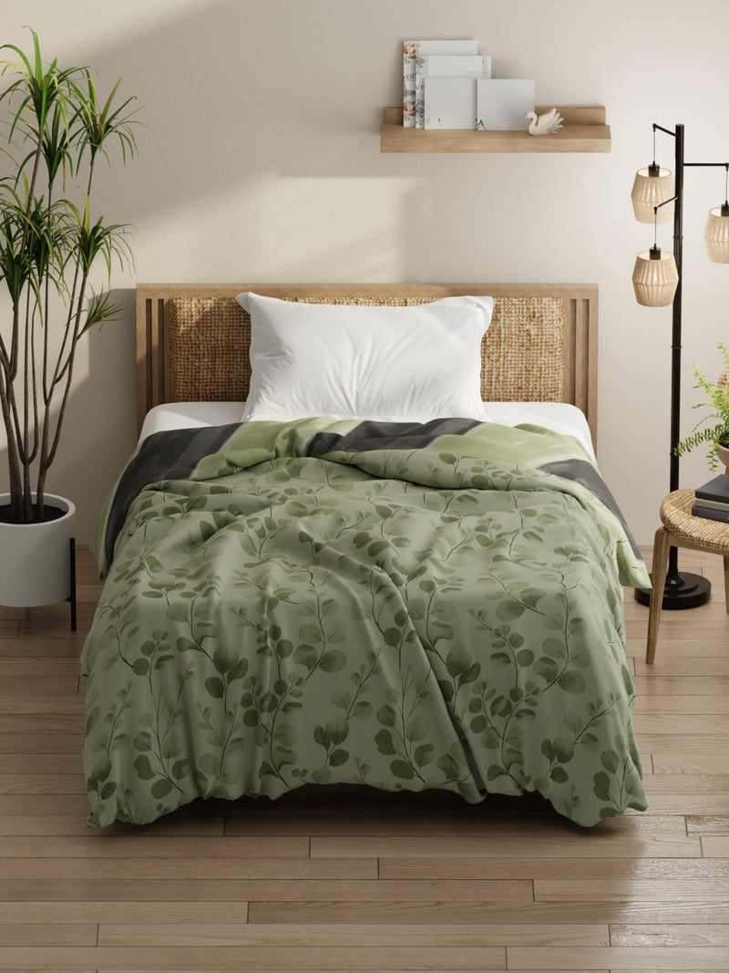 Super Soft Bamboo Micro Single Comforter For All Weather <small> (floral-green)</small>