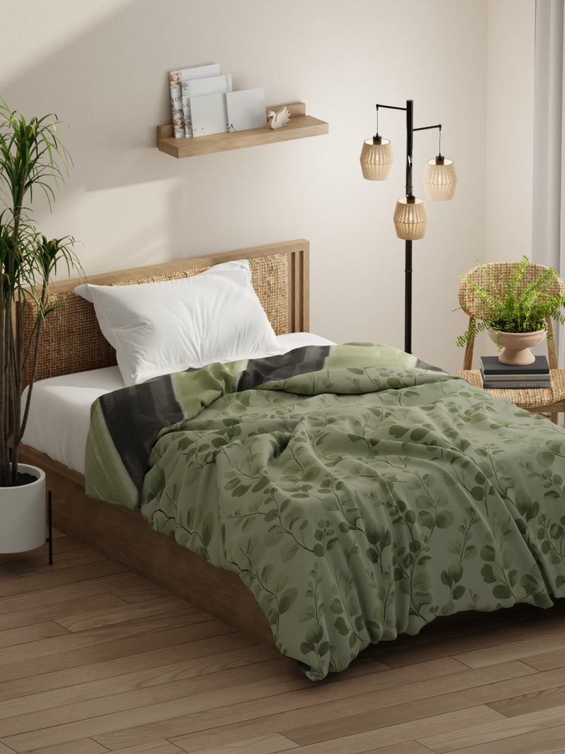 Super Soft Bamboo Micro Single Comforter For All Weather <small> (floral-green)</small>