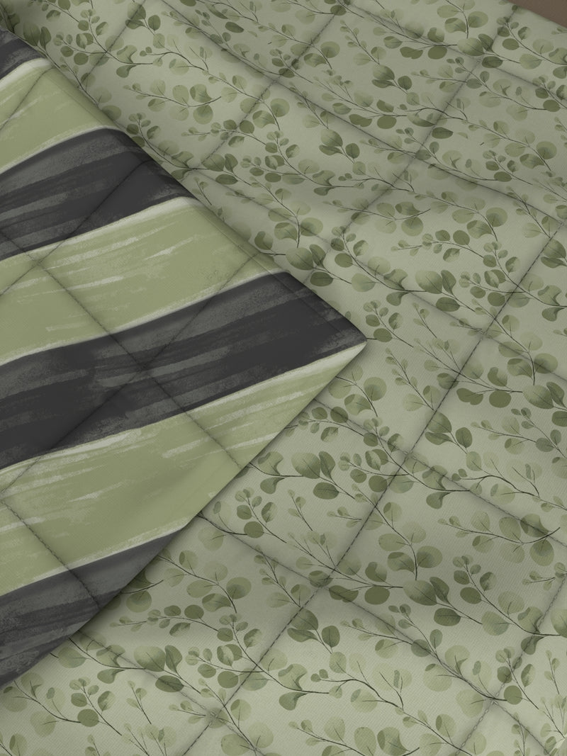 Super Soft Bamboo Micro Single Comforter For All Weather <small> (floral-green)</small>