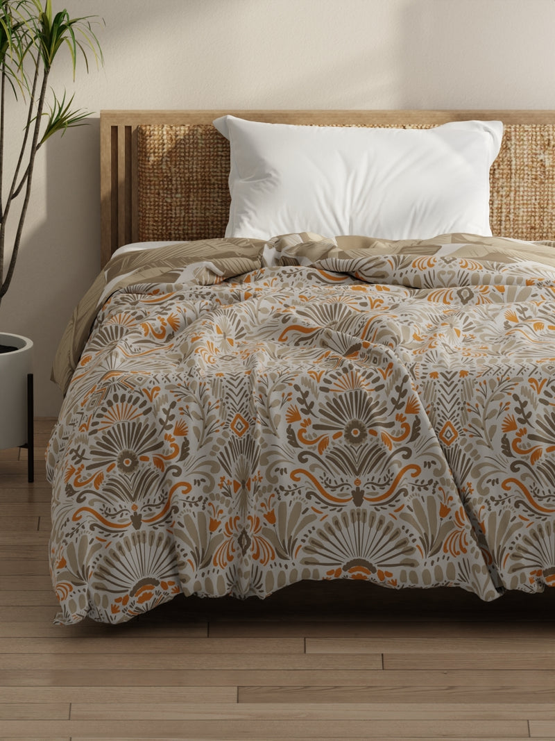 Super Soft Bamboo Micro Single Comforter For All Weather <small> (ornamental-grey/yellow)</small>