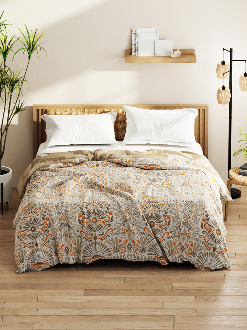 Super Soft Bamboo Micro Double Comforter For All Weather <small> (ornamental-grey/yellow)</small>