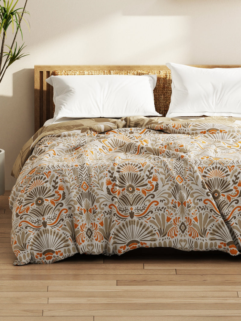 Super Soft Bamboo Micro Double Comforter For All Weather <small> (ornamental-grey/yellow)</small>