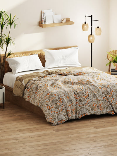 Super Soft Bamboo Micro Double Comforter For All Weather <small> (ornamental-grey/yellow)</small>