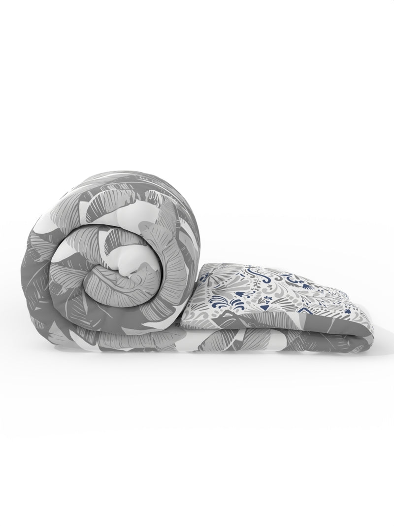 Super Soft Bamboo Micro Single Comforter For All Weather <small> (floral-grey)</small>