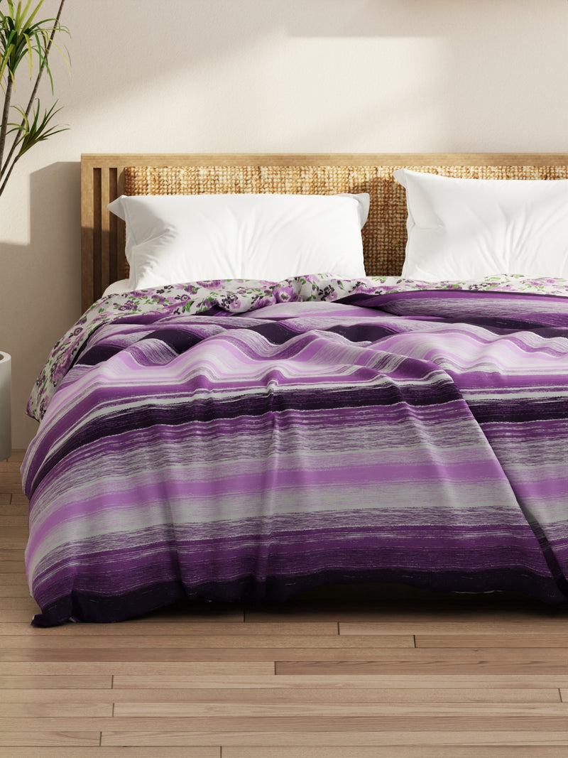 Super Soft Microfiber Comforter For All Weather <small> (stripe-purple)</small>
