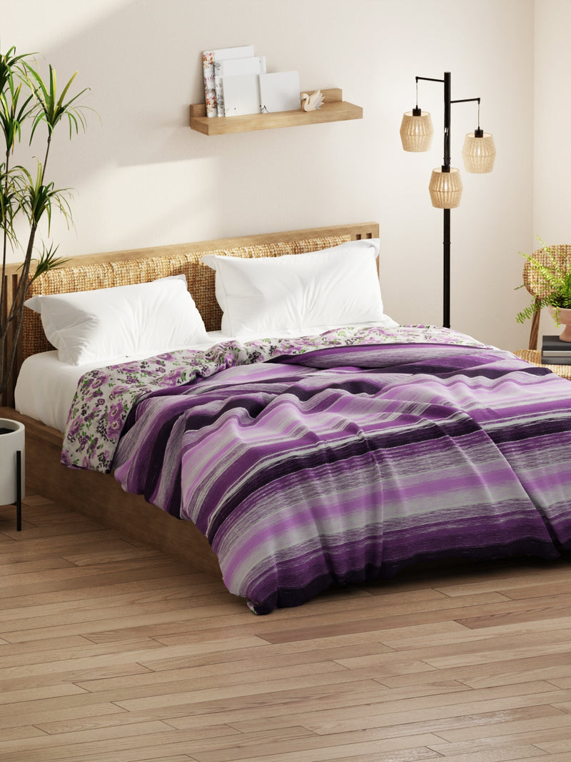 Super Soft Microfiber Comforter For All Weather <small> (stripe-purple)</small>