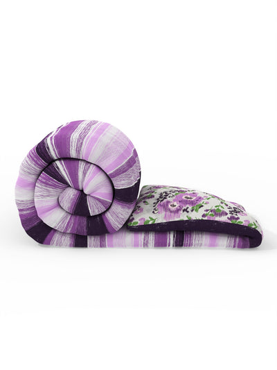Super Soft Microfiber Comforter For All Weather <small> (stripe-purple)</small>