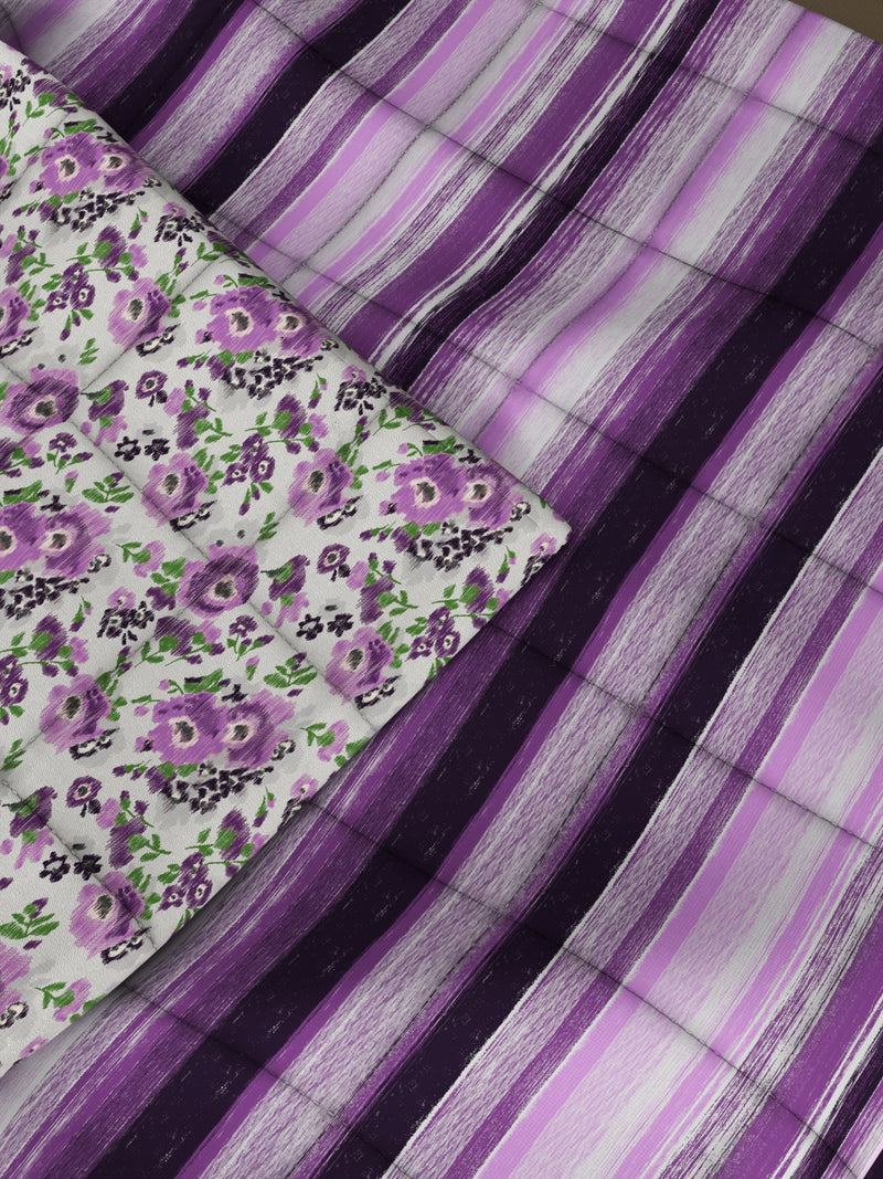 Super Soft Microfiber Comforter For All Weather <small> (stripe-purple)</small>