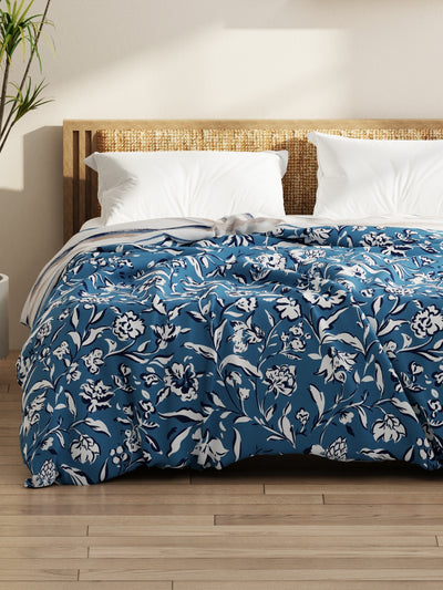 Super Soft Microfiber Comforter For All Weather <small> (floral-blue)</small>