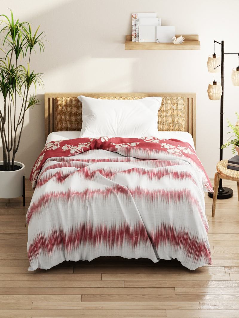 Super Soft Microfiber Comforter For All Weather <small> (abstract-blush/burgundy)</small>