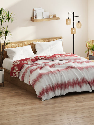 Super Soft Microfiber Comforter For All Weather <small> (abstract-blush/burgundy)</small>