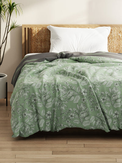 Super Soft Microfiber Comforter For All Weather <small> (floral-pistachio)</small>