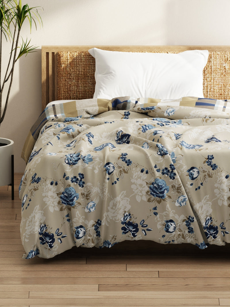 Super Soft Microfiber Comforter For All Weather <small> (floral-sand/blue)</small>