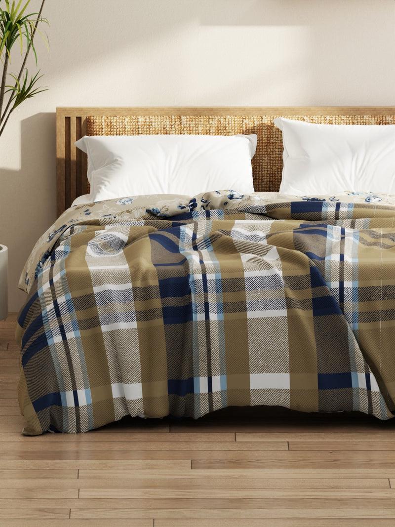 Super Soft Microfiber Comforter For All Weather <small> (floral-sand/blue)</small>