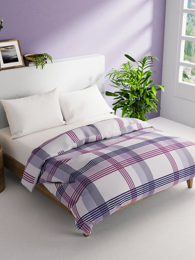 Super Soft 100% Natural Cotton Fabric Comforter For All Weather <small> (stripe-purple/blue)</small>