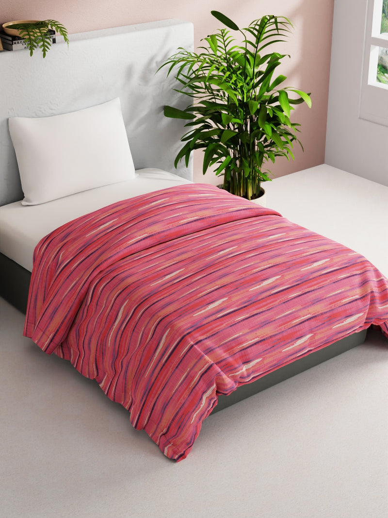 Super Soft 100% Natural Cotton Fabric Comforter For All Weather <small> (abstract-pink/multi)</small>