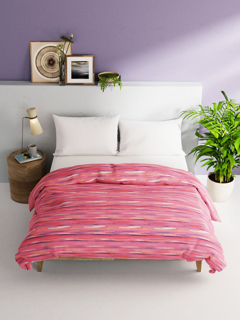 Super Soft 100% Natural Cotton Fabric Comforter For All Weather <small> (abstract-pink/multi)</small>