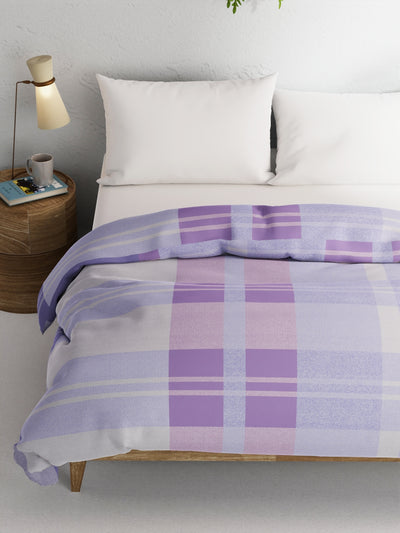 Super Soft 100% Natural Cotton Fabric Comforter For All Weather <small> (geometric-purple)</small>