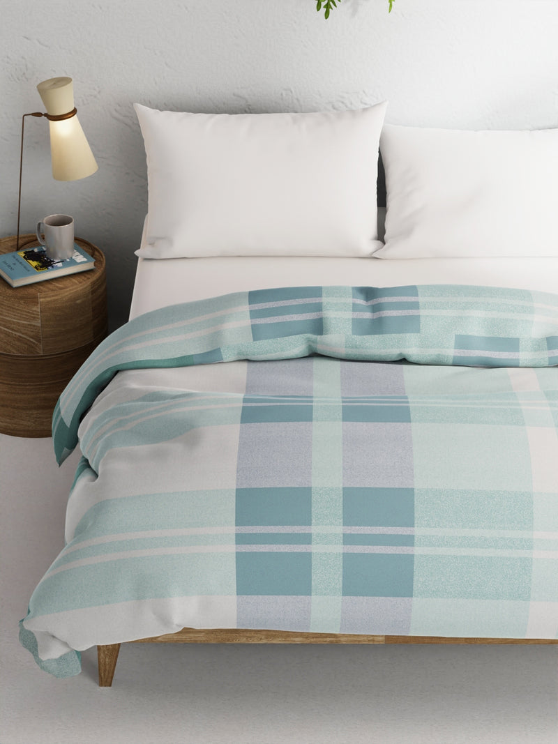 Super Soft 100% Natural Cotton Fabric Comforter For All Weather <small> (geometric-blue)</small>