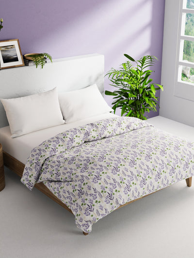 Super Soft 100% Natural Cotton Fabric Comforter For All Weather <small> (floral-green/purple)</small>