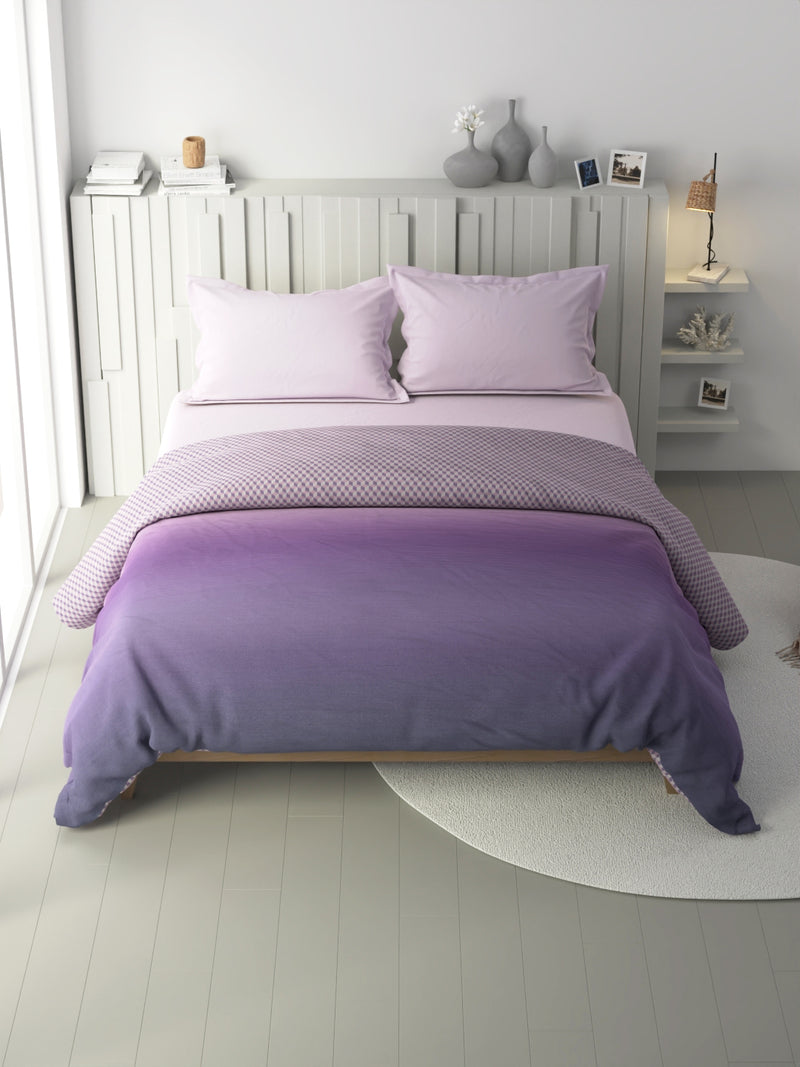 100% Premium Cotton Fabric Comforter For All Weather <small> (solid-lilac/multi)</small>