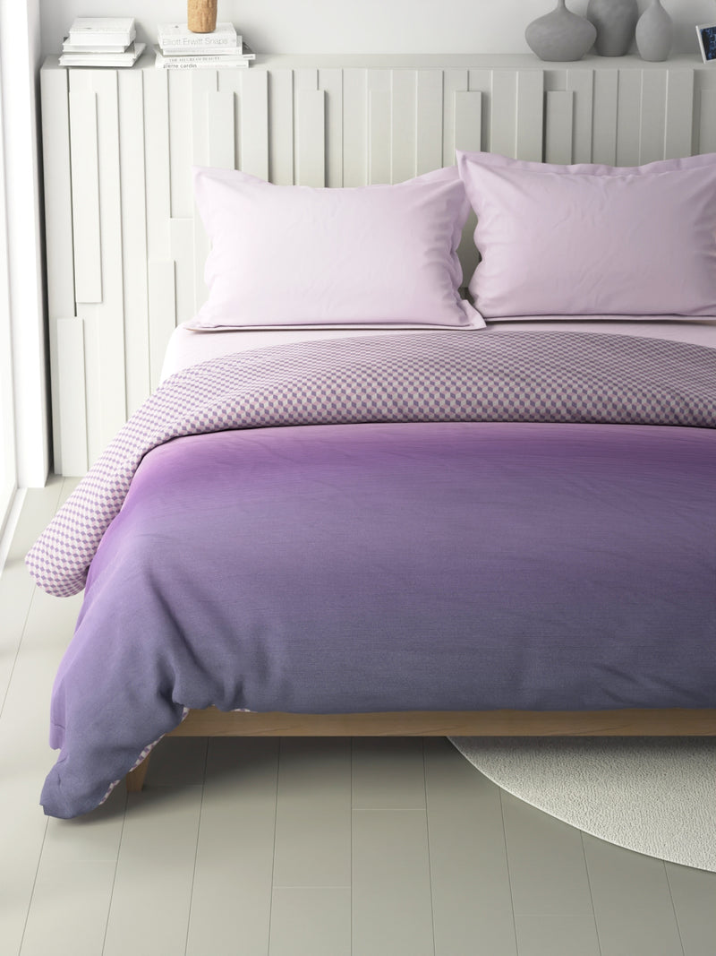 100% Premium Cotton Fabric Comforter For All Weather <small> (solid-lilac/multi)</small>