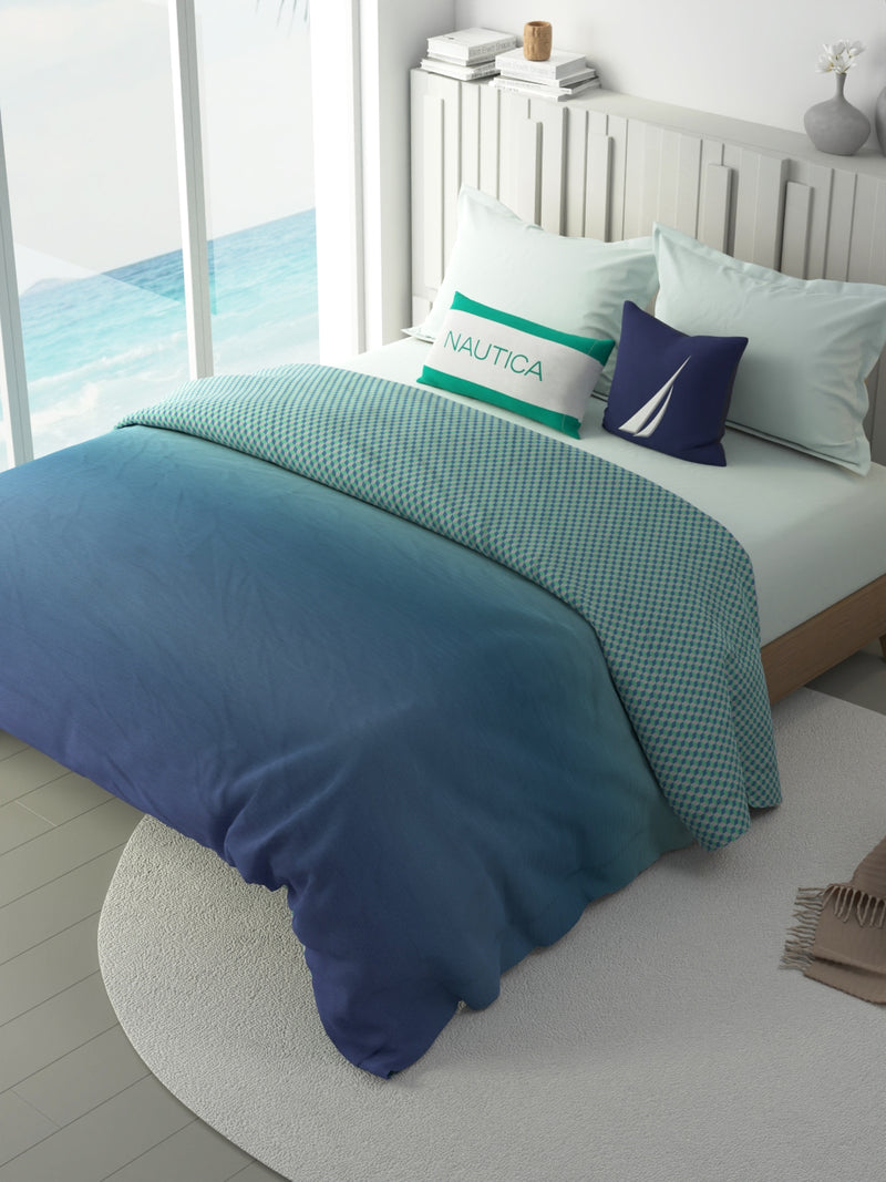 100% Premium Cotton Fabric Comforter For All Weather <small> (solid-blue/multi)</small>