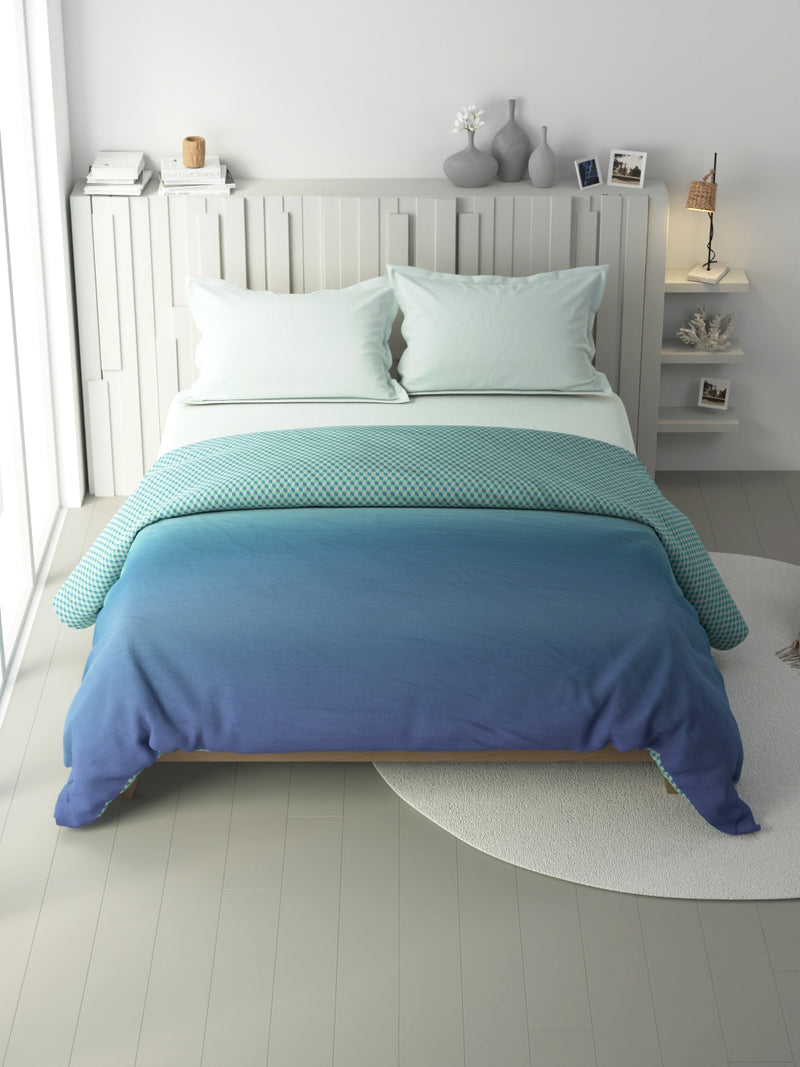 100% Premium Cotton Fabric Comforter For All Weather <small> (solid-blue/multi)</small>