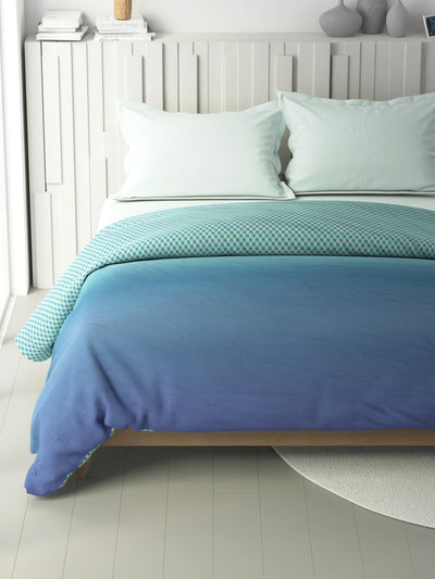 100% Premium Cotton Fabric Comforter For All Weather <small> (solid-blue/multi)</small>
