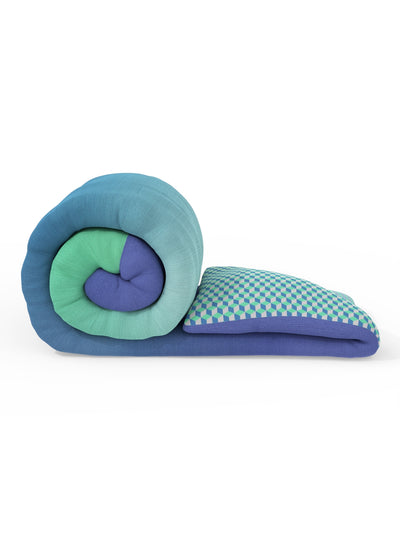100% Premium Cotton Fabric Comforter For All Weather <small> (solid-blue/multi)</small>
