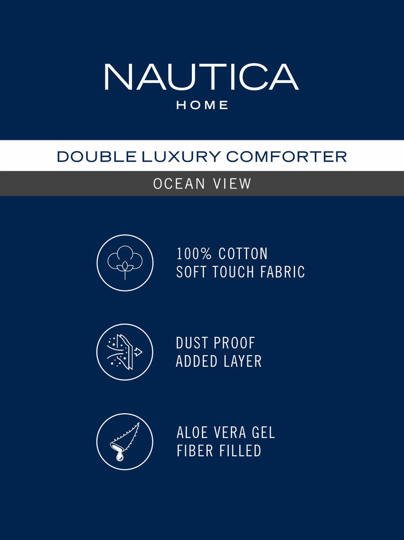 100% Premium Cotton Fabric Comforter For All Weather <small> (solid-blue/multi)</small>