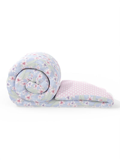 Super Soft Microfiber Double Comforter For All Weather <small> (floral-pink)</small>