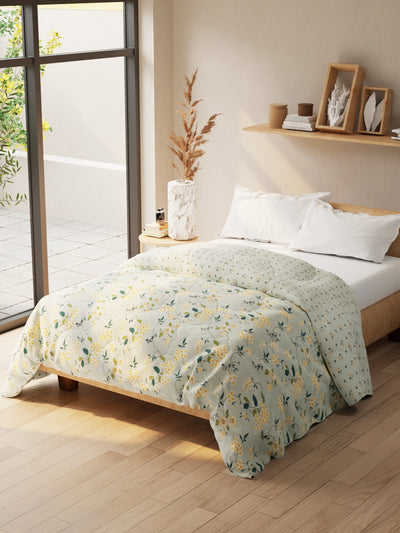 Super Soft Microfiber Double Comforter For All Weather <small> (floral-green)</small>