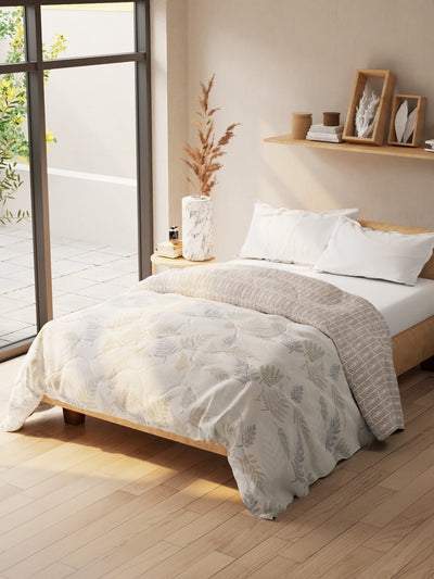 Super Soft Microfiber Double Comforter For All Weather <small> (floral-brown)</small>