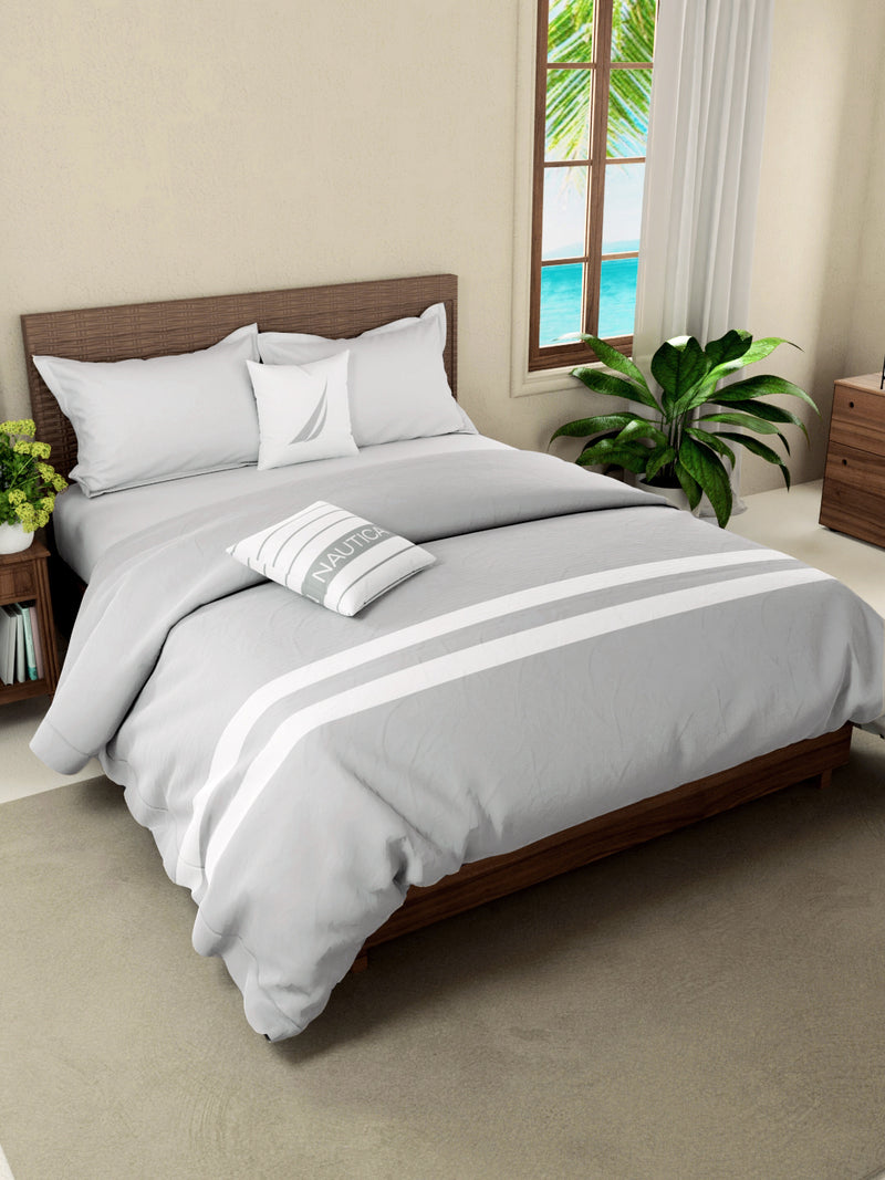 Luxurious 100% Egyptian Satin Cotton Comforter For All Weather <small> (solid-silver)</small>