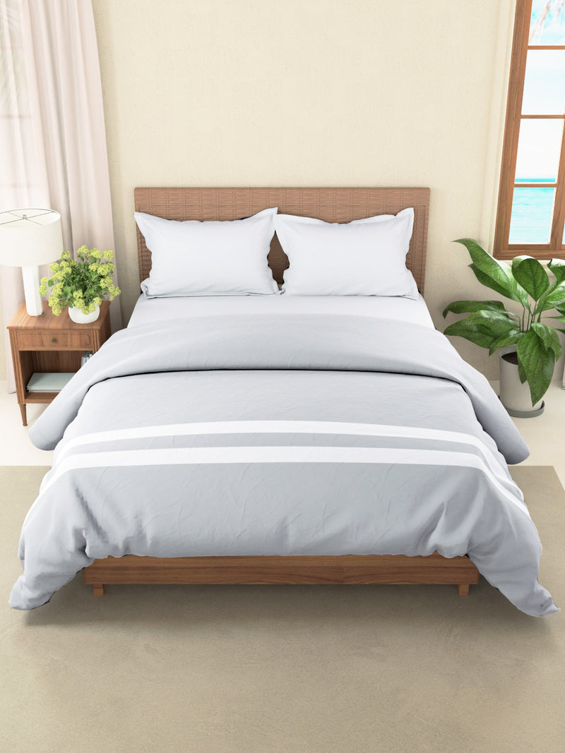 Luxurious 100% Egyptian Satin Cotton Comforter For All Weather <small> (solid-silver)</small>