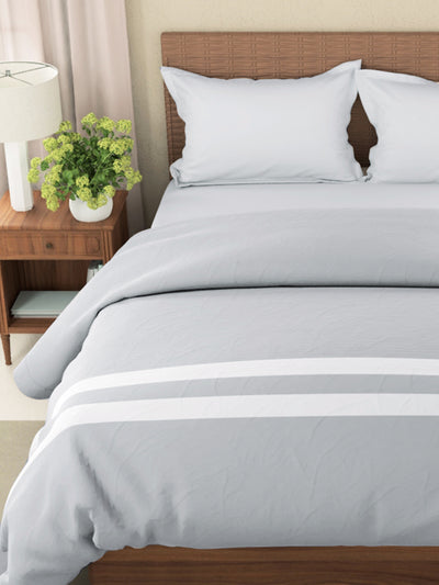 Luxurious 100% Egyptian Satin Cotton Comforter For All Weather <small> (solid-silver)</small>