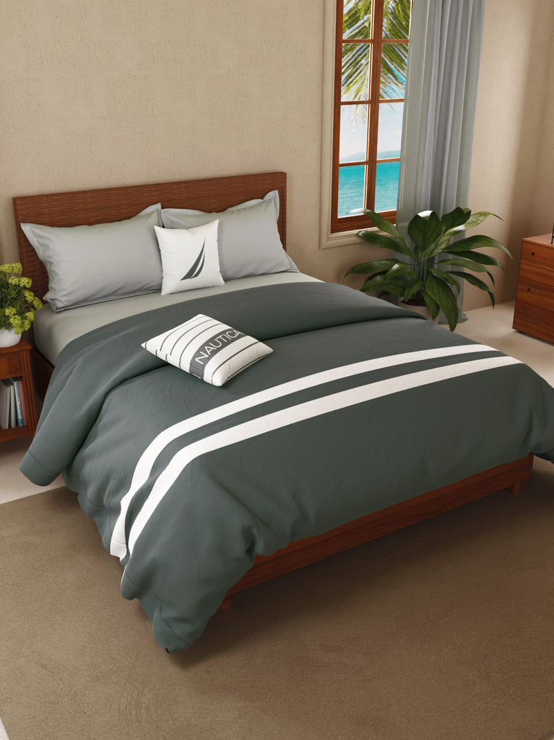 Luxurious 100% Egyptian Satin Cotton Comforter For All Weather <small> (solid-dk.grey)</small>