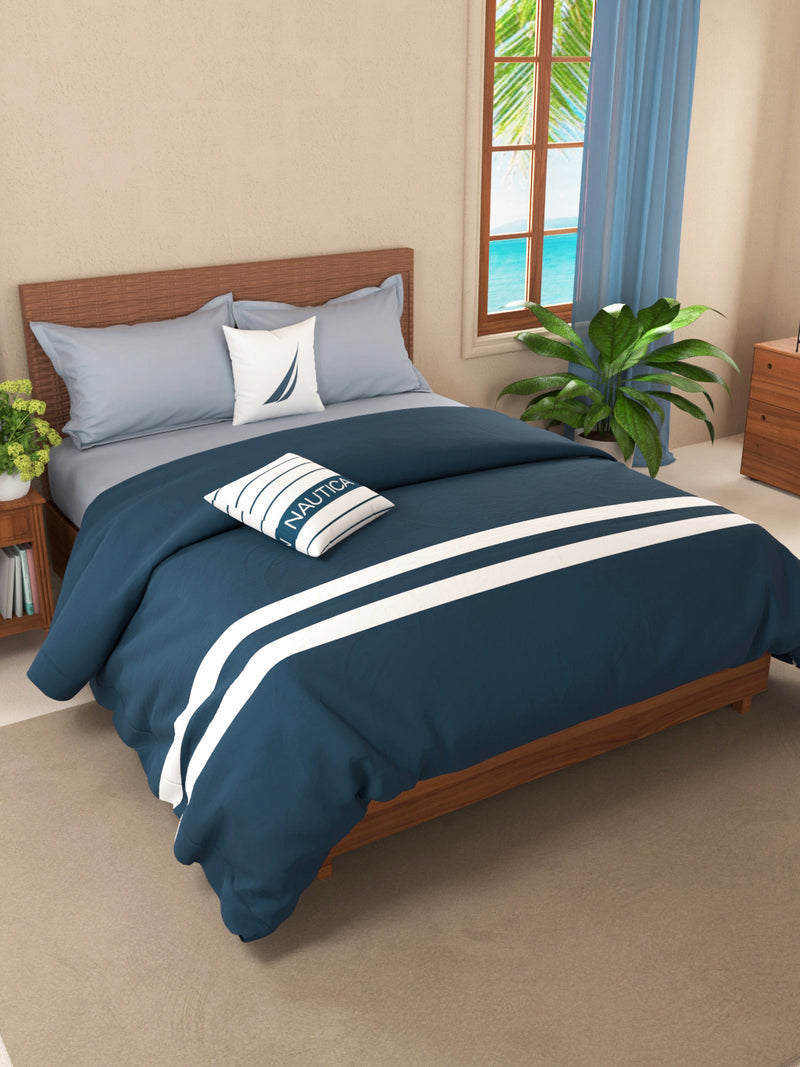 Luxurious 100% Egyptian Satin Cotton Comforter For All Weather <small> (solid-medblue)</small>